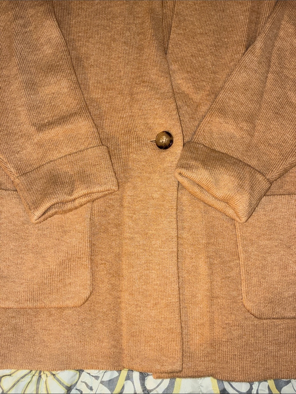 Talbots Cardigan Blazer Lambs Wool Blend Size 2X Camel Color - Picture 5 of 9